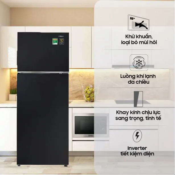Tủ Lạnh Aqua Inverter 283 Lít AQR-T299FA(FB)