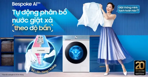 Máy giặt thông minh Samsung Bespoke AI ra mắt, giải quyết mọi nỗi lo giặt giũ
