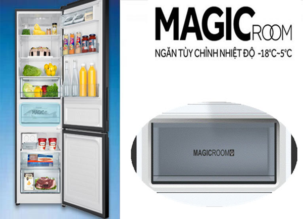 Tủ lạnh Aqua có ngăn Magic Room điều chỉnh nhiệt độ -18 đến 5 độ C