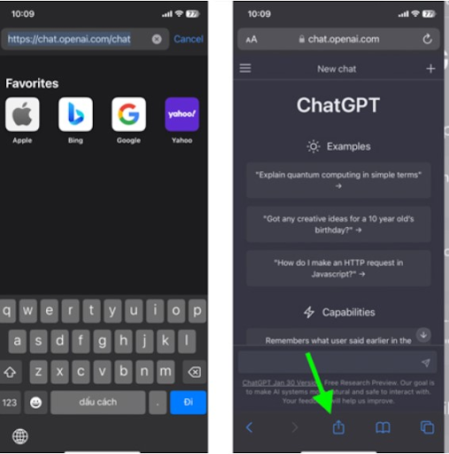 Cách cài đặt ChatGPT trên iPhone qua Safari bước 3