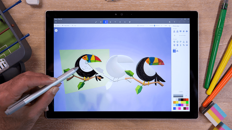 Vẽ tay trên máy tính bảng bằng app Microsoft Paint 3D