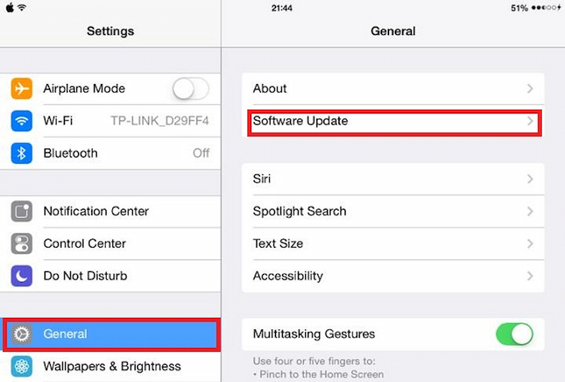 Cập nhật iOS để khắc phục lỗi không bật được Bluetooth iPhone 