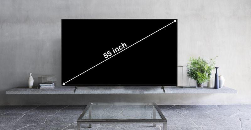 Kích thước tivi 55 inch dài bao nhiêu cm