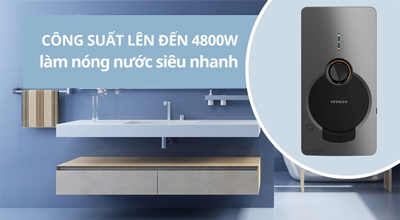 Máy Nước Nóng Trực Tiếp Hitachi HES-48GPYMMSAVN sản xuất tại Thái Lan