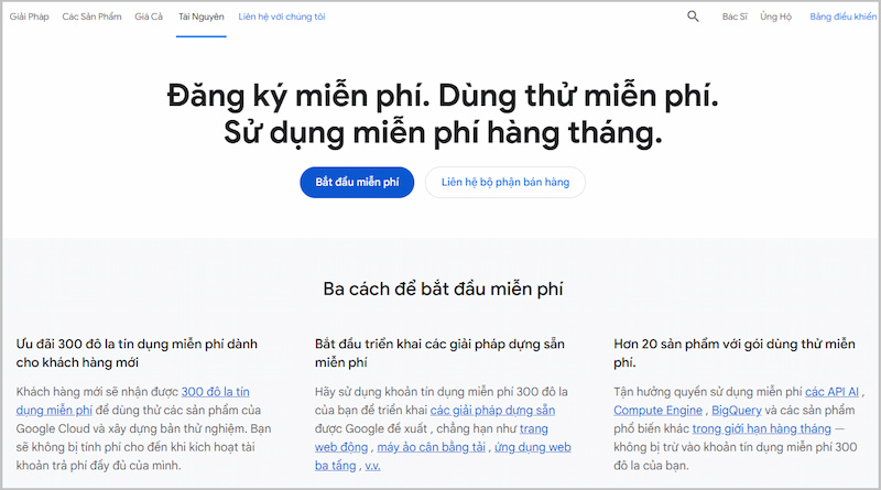 Đăng nhập Google Cloud