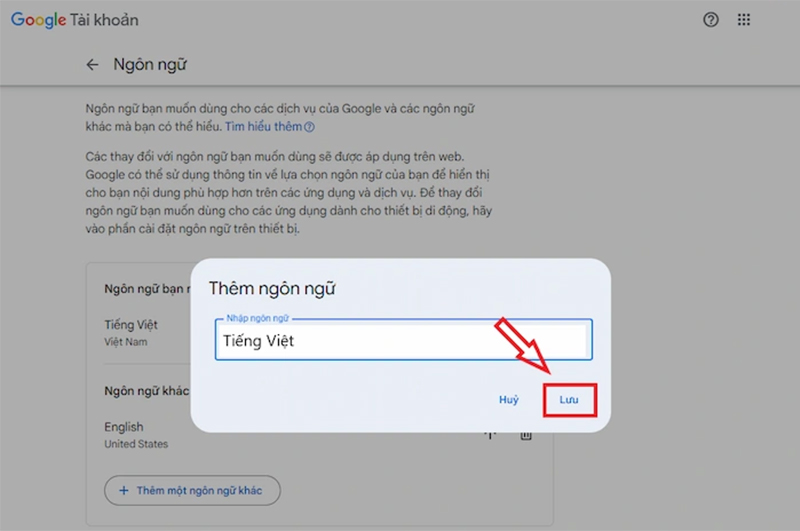 Gõ tiếng Việt rồi nhấn “Save” (Lưu)
