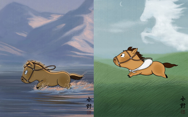 Trend ảnh chạy KPI vừa khóc bắt nguồn từ chú ngựa Mã Tiểu Dã