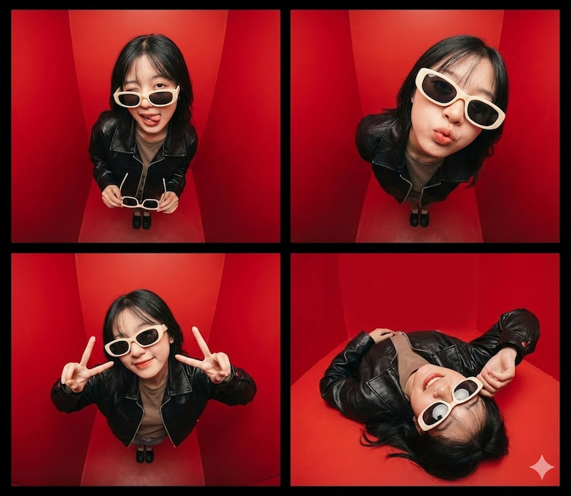 Prompt 6: Concept Photobooth trong buồng kín đỏ