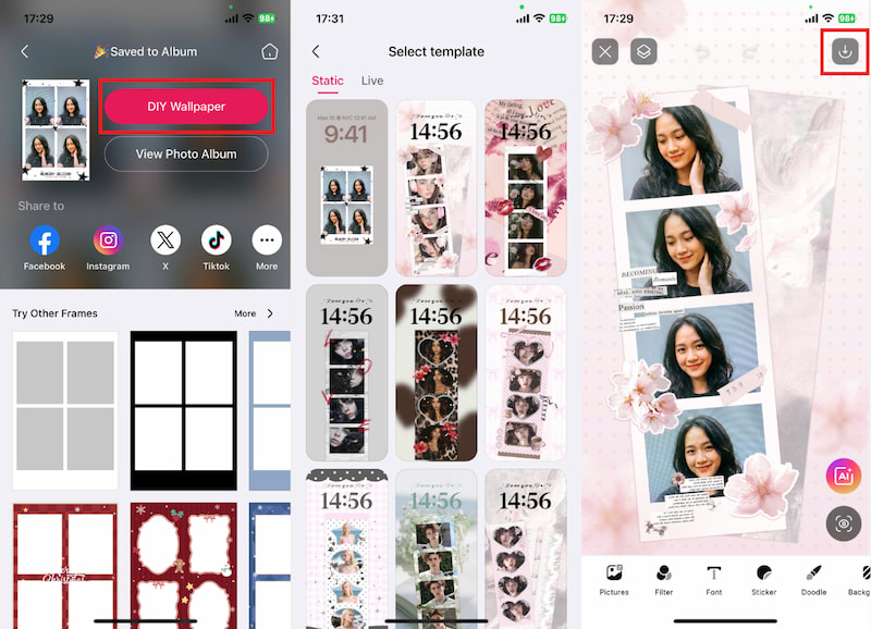 Tạo hình nền điện thoại trên app Licowa