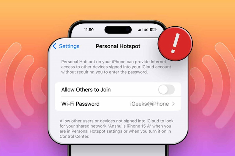 Tại sao điểm truy cập cá nhân iPhone bị tắt