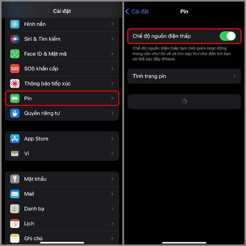 Tắt chế độ Nguồn điện thấp
