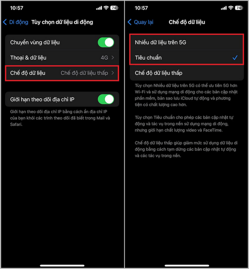 Kiểm tra cấu hình Dữ liệu di động