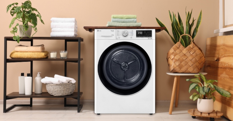 Máy Sấy Bơm Nhiệt LG Inverter 10.5 Kg DVHP50W với đường nét tinh tế