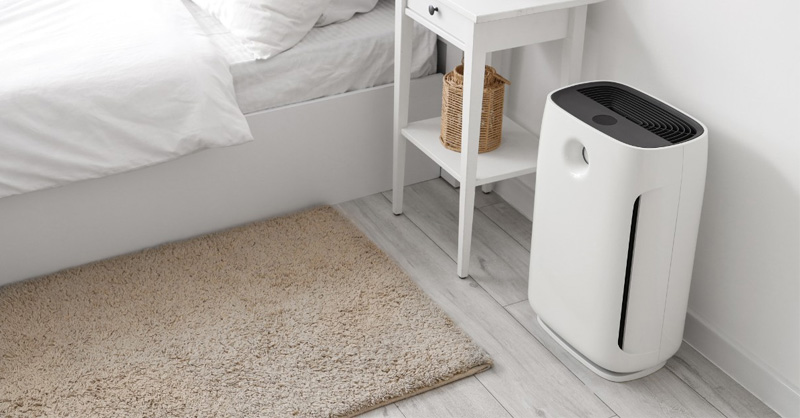 Nên đặt máy lọc không khí cách giường khoảng 1 - 2 mét