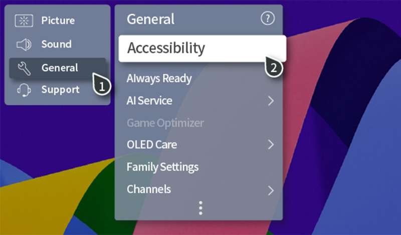 Chọn “Trợ năng” (Accessibility)