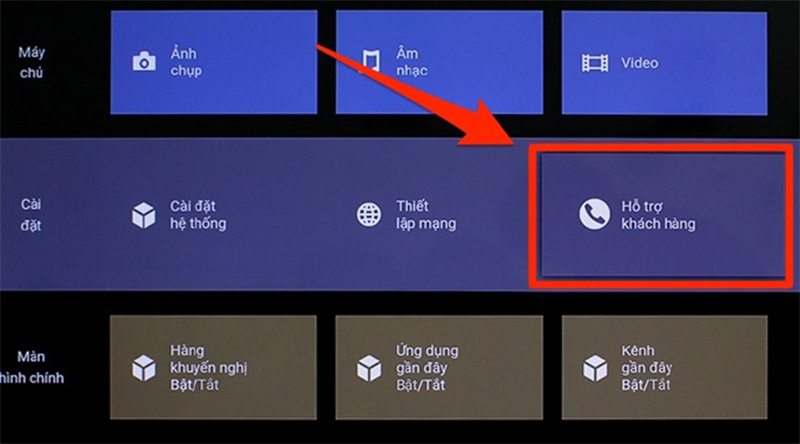 Chọn vào “Cài đặt” (Settings) rồi chọn “Hỗ trợ khách hàng” (Customer Support)