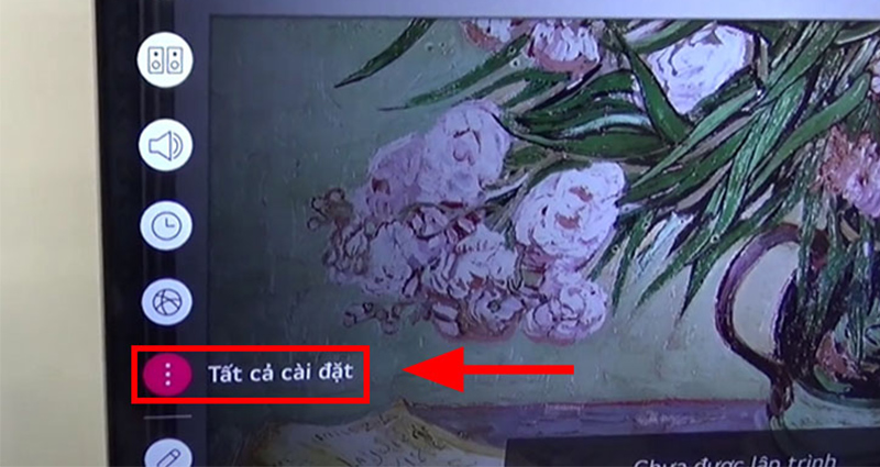 Chọn “Tất cả cài đặt” trên tivi LG