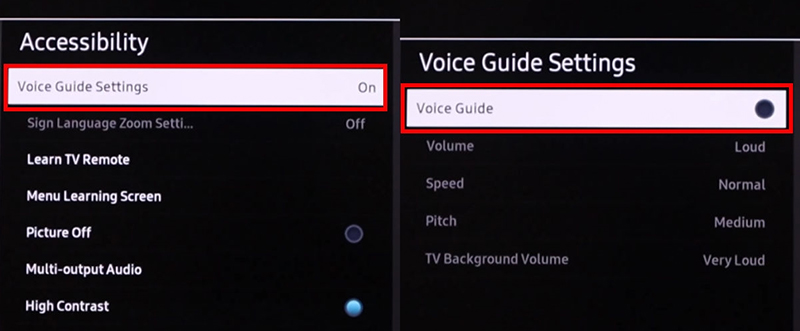 Dùng remote để chuyển công tắc Voice Guide từ ON sang OFF
