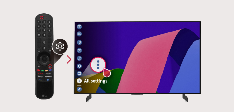 Nhấn nút “Cài đặt” (ký hiệu hình bánh răng) rồi chọn “Tất cả cài đặt”