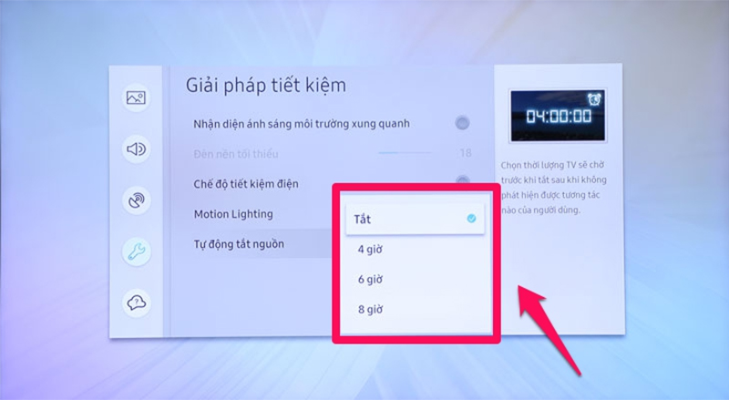 Tivi đang kích hoạt chế độ tiết kiệm điện