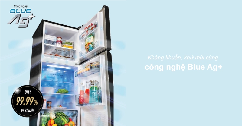 Công nghệ diệt khuẩn Blue Ag+ tích hợp trên tủ lạnh Panasonic