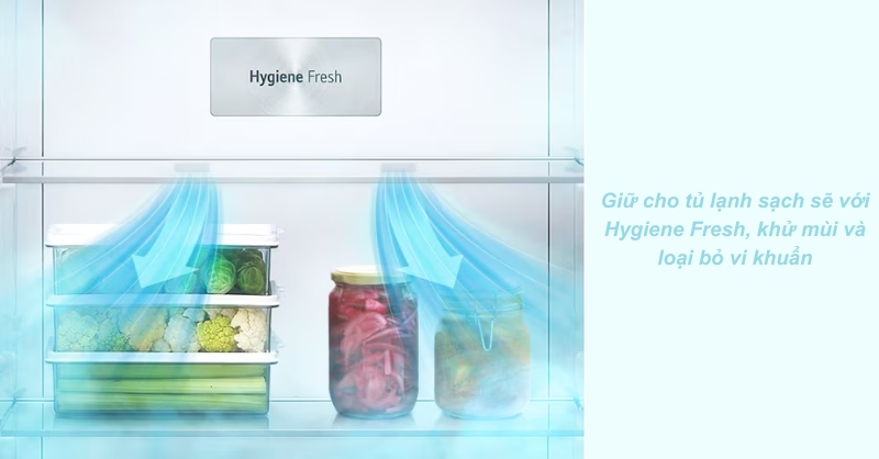 Công nghệ khử mùi, diệt khuẩn Hygiene Fresh được trang bị tủ lạnh LG