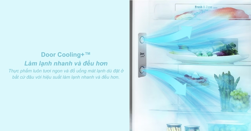Giữ lạnh nhanh, bảo quản tươi lâu nhờ công nghệ làm lạnh từ cửa Door Cooling+