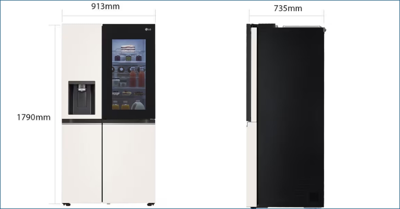 Kích thước của tủ lạnh LG GR-X257BG