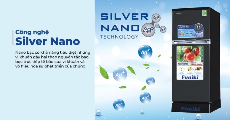 Tủ lạnh Funiki diệt khuẩn Silver Nano