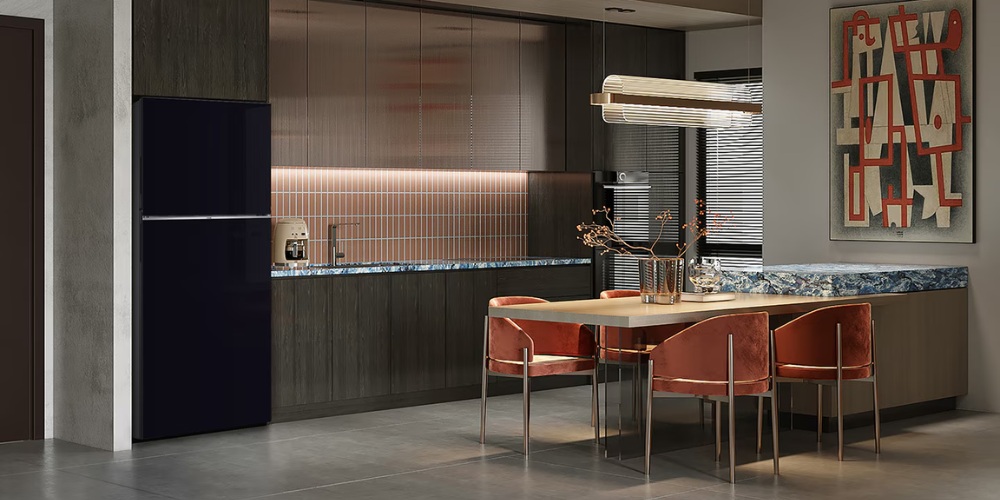 Tủ Lạnh Samsung Bespoke RT38CB668422SV thời thượng, mặt kính màu đen tinh tế