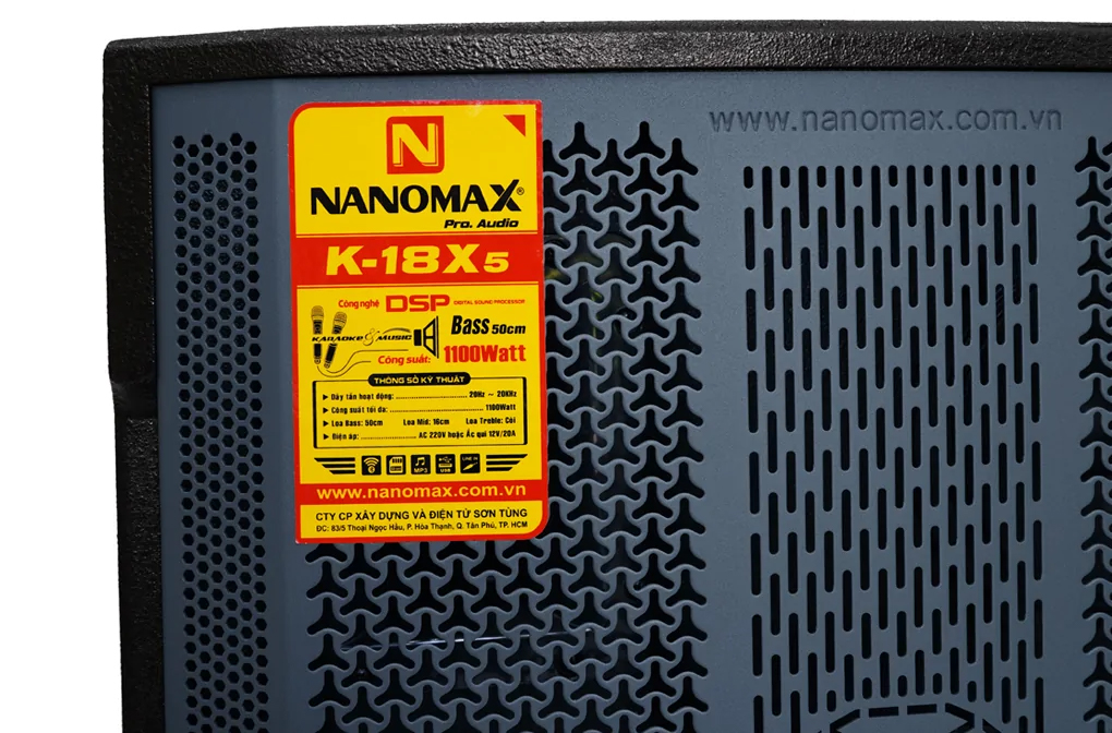 Loa Nanomax K-18X5 có công suất lên đến 1100W mạnh mẽ