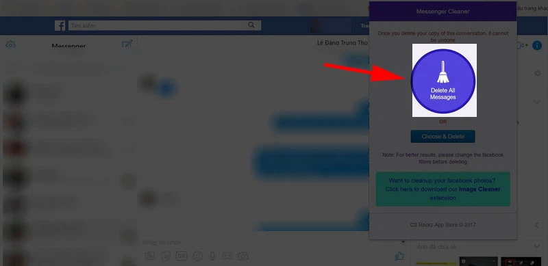 Bạn chọn “Delete Selected Messages” để hoàn tất cách xoá tin nhắn trên Messenger nhanh chóng.