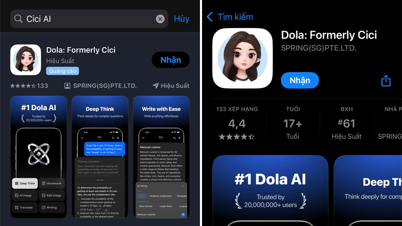 Tải Cici AI trên điện thoại hoặc truy cập nền tảng web