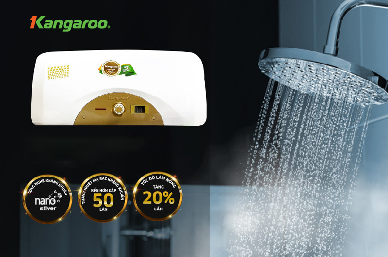 Máy nước nóng Kangaroo hoạt động với công suất mạnh mẽ