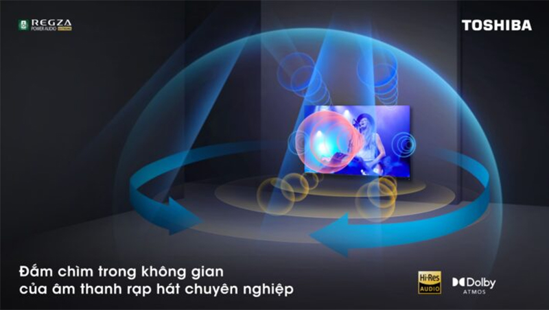 Tivi Toshiba cũng gây ấn tượng khi có khả năng trình diễn âm thanh vòm mạnh mẽ