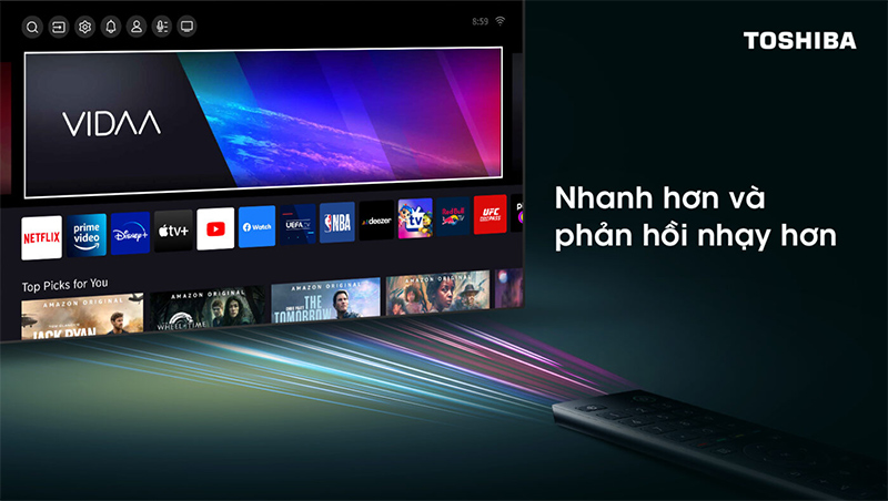 Tivi Toshiba thường sử dụng hệ điều hành VIDAA