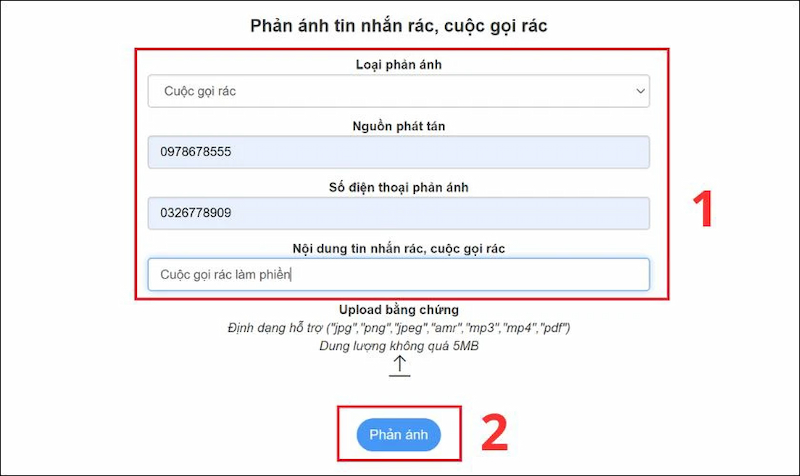 Báo cáo và chặn cuộc gọi rác