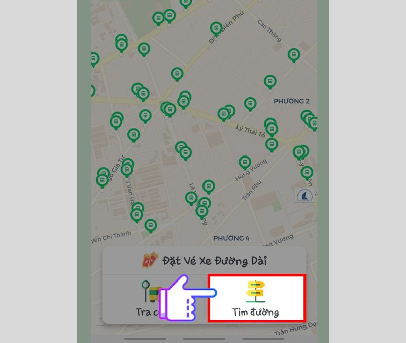 Chọn vào tính năng “Tìm đường” ở góc bên dưới
