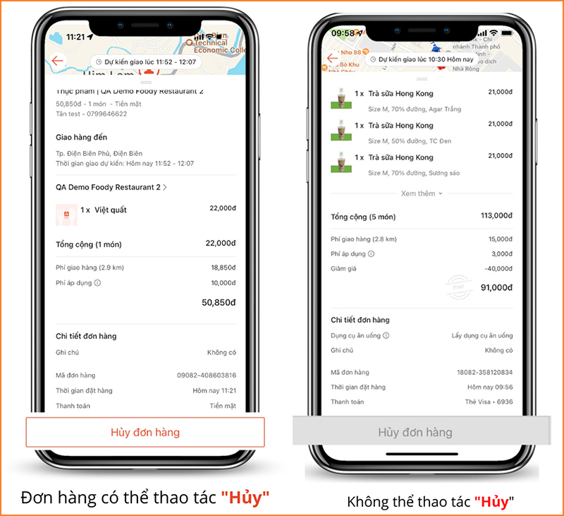 Điều kiện để hủy đơn ShopeeFood sau khi đặt hàng