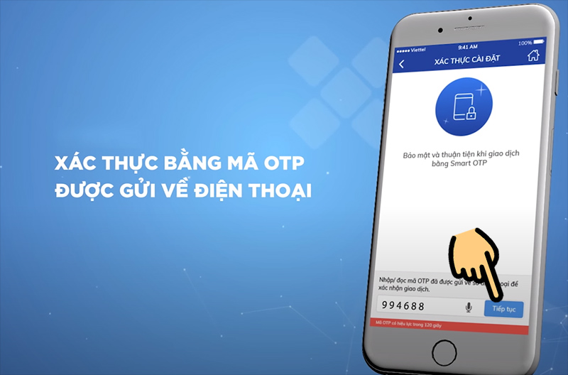 Nhập mã OTP được gửi đến số điện thoại để xác nhận kích hoạt