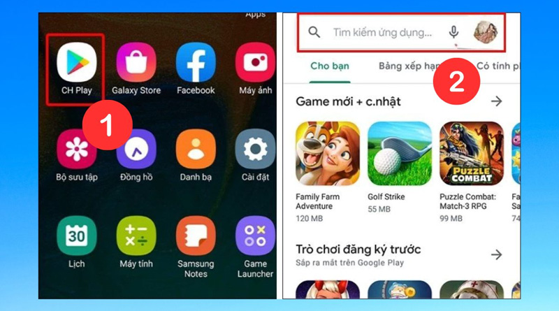 Mở CH Play và tải XRecorder về điện thoại