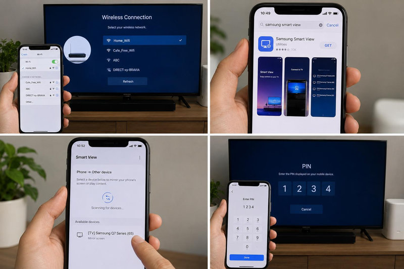 Ứng dụng Smart View hỗ trợ kết nối điện thoại với tivi Samsung