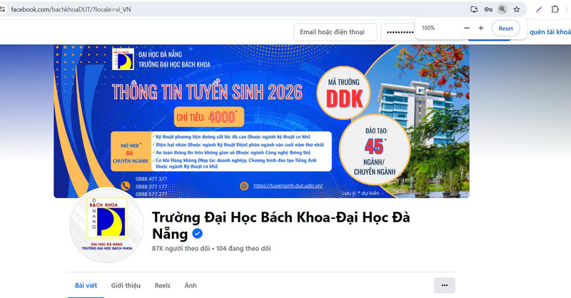 Fanpage Trường Đại học Bách khoa - Đại học Đà Nẵng (DUT)