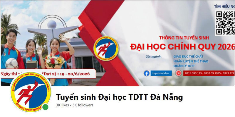 Fanpage tuyển sinh chính thức của trường Đại học Thể dục Thể thao Đà Nẵng (DSU)