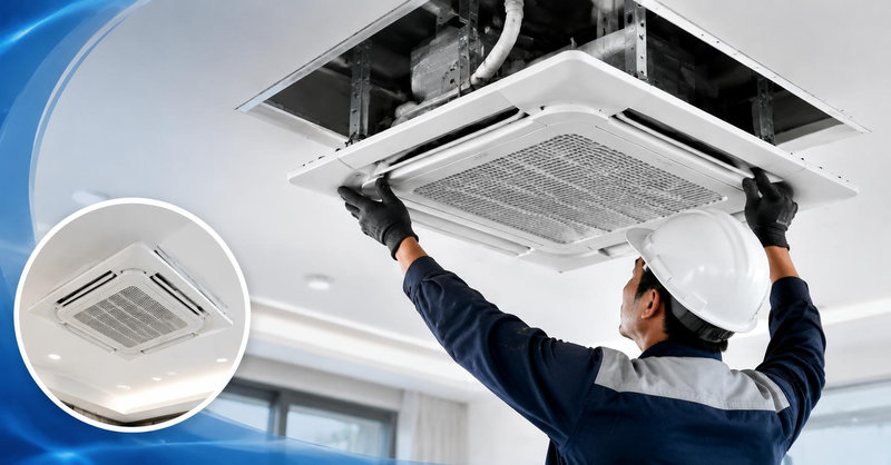 lắp điều hòa âm trần thạch cao