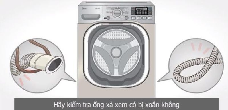 Nếu ống xả nước bị xoắn gây lỗi OE máy giặt LG, bạn có thể khắc phục dễ dàng