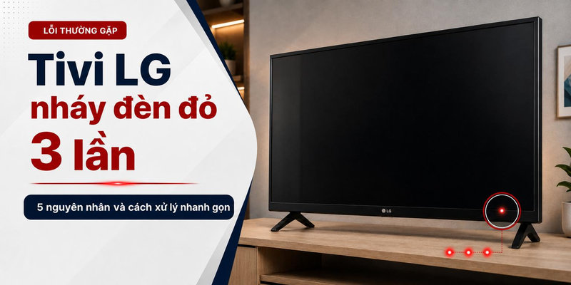 Tivi LG nháy đèn đỏ 3 lần: 5 nguyên nhân và cách xử lý nhanh gọn