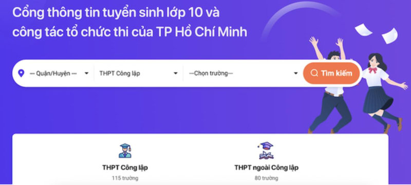 Truy cập vào hệ thống của Sở giáo dục và đào tạo TP HCM