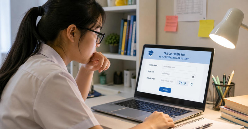 Vào 8.6.2026, phụ huynh và học sinh hãy tra cứu điểm thi trên trang chính thức của tỉnh