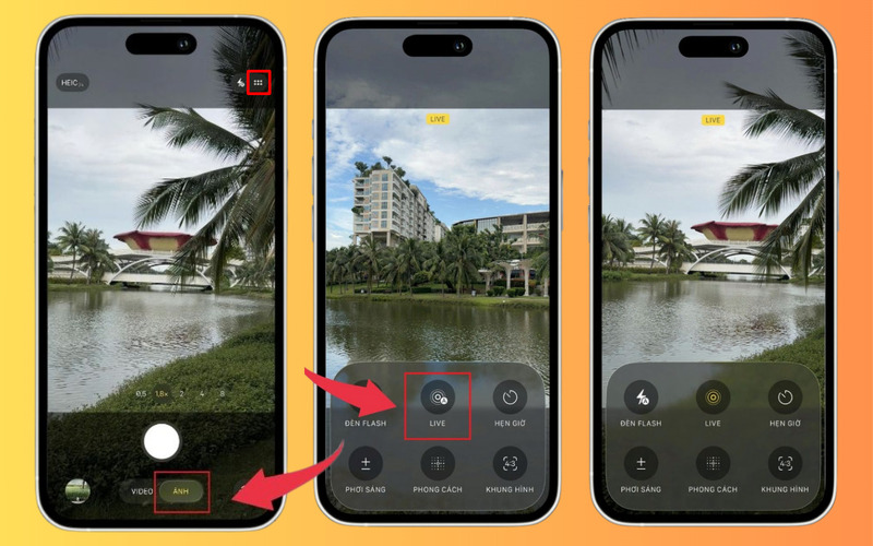 Cách chụp ảnh bằng Live Photo trên iPhone 17
